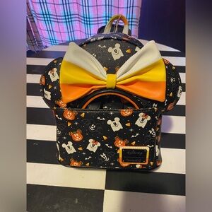Disney Black and Orange Kids Backpack with Bow